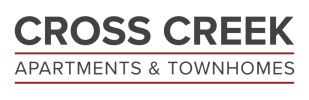 the logo for cross creek apartments and townhomes