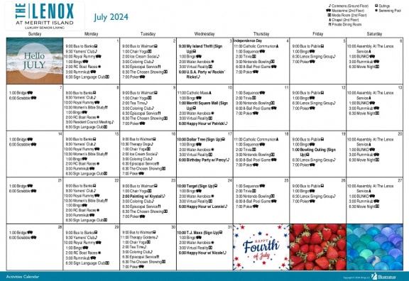 a calendar with different types of fruit for july 2014
