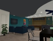 Thumbnail 1 of 5 - a rendering of a living room with a table and chairs