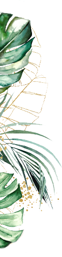 a drawing of a palm tree with green leaves and gold