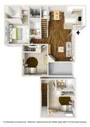 3 Bed 3 Bath 3x3 Floor Plan at Atwood Apartments, Citrus Heights, CA, 95610