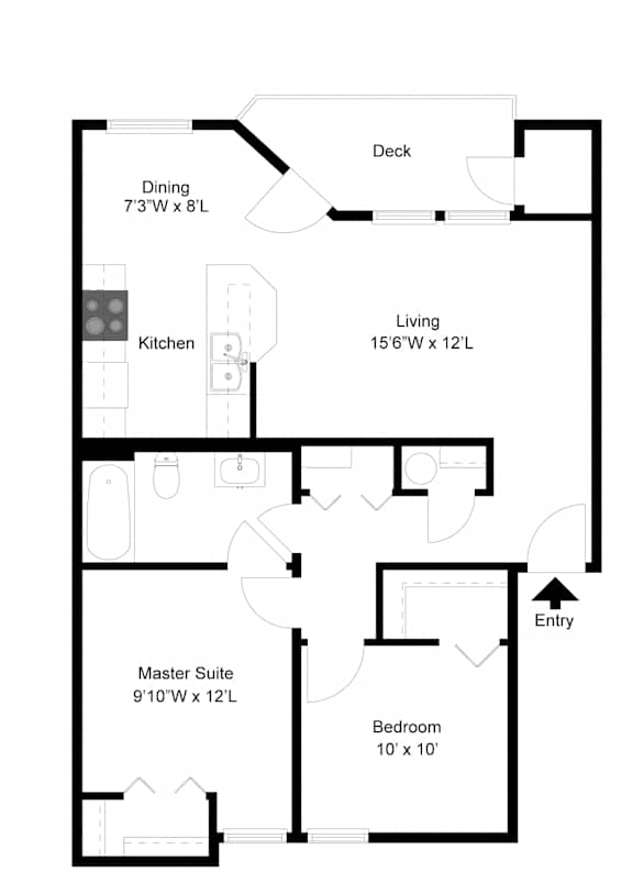 2bedroom 2 bath at Commons at Creekside Apartments, Hillsboro, Oregon