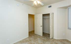 Unfurnished apartment bedroom with closet
