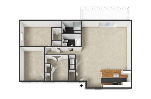 Arcadia Floor Plan with 1121 square feet at Commons at Timber Creek, Portland, Oregon