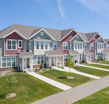 Townhome exterior shot at One Glenn Place, Fitchburg, 53711