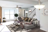 Living Room with Fireplace  at The Ridge Overland Park, Kansas