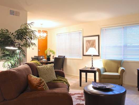 a living room with a couch chair and television