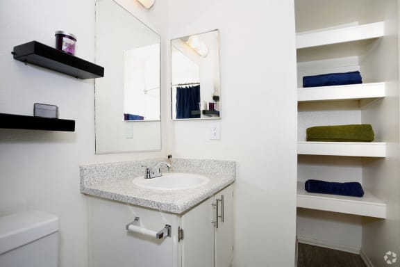 Guest Bathroom and Storage Shelves