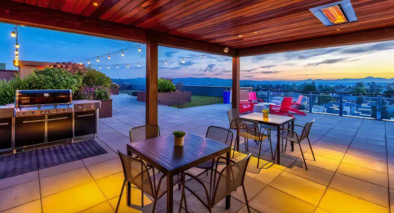 Ballard Lofts Outdoors Open Air Party Patio with BBQs and Seating Areas