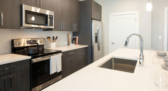 Large Kitchen with Stainless Steel Appliances
