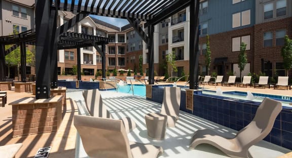 Seating Just Within Swimming Pool