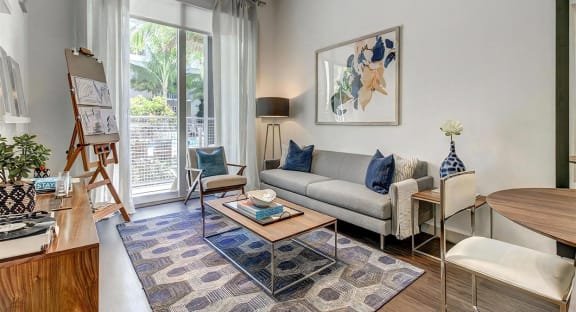 Living Room with Sliding Patio Door