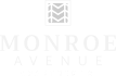 a white and black logo for monroe avenue apartments