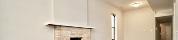 Fireplace in large living area