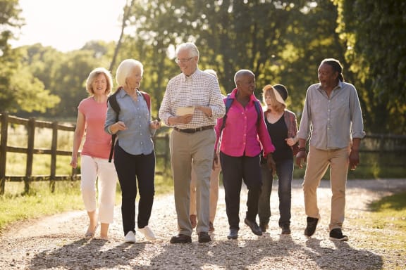 Seniors-Hiking at Mariposa at Spring Hollow Saginaw 55+ Apartments, Saginaw, 76131