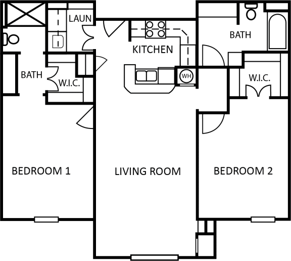 2 Bed 2 Bath Floor Plan at Columbia Colony Senior, Atlanta, GA, 30331