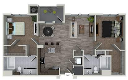 Floor Plan  two bedroom floor plan at 808 west apartments