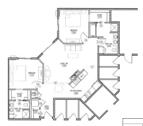  Floor Plan 2 Bedroom 2 Bath