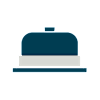 A dark blue cake stand with a white base at Cherrywood Apartments, D18 VY3V, DUBLIN 18
