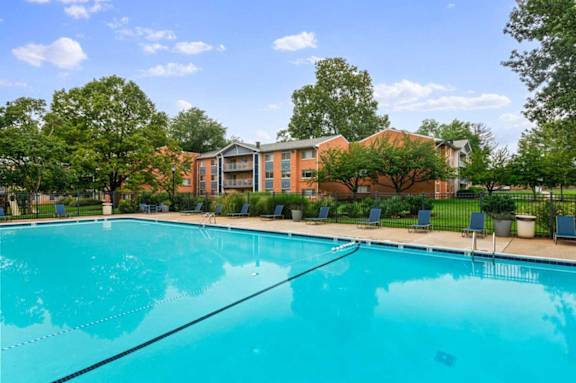 the swimming pool at the apartments for rent