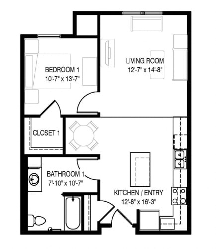 Floor Plan  at The Radiant, Rapid City, SD, 57701