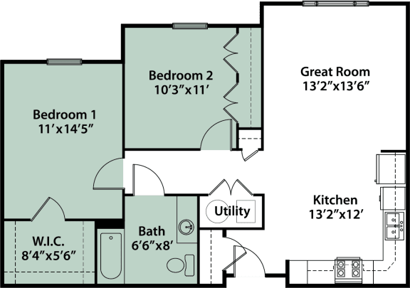 Floor Plan  Apartment 2 Bedroom