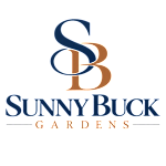 The image is a logo for Sunny Buck Gardens.