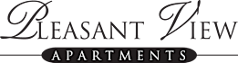 The image is of a logo for "Pleasant View Apartments".