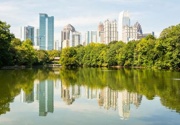 Lake View with a Skyscraper at 903 Peachtree in Georgia 30309
