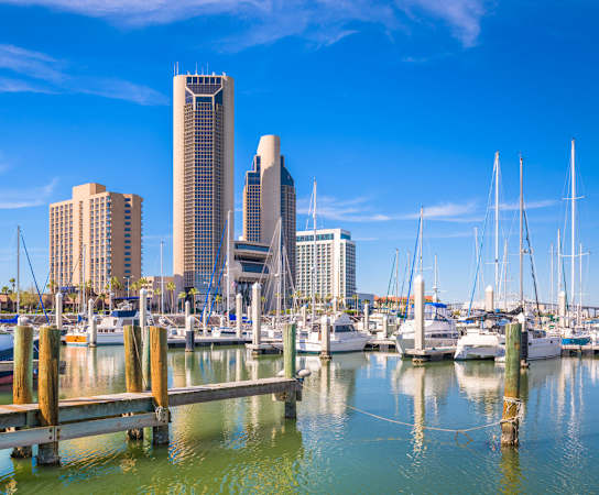 a view of the san diego skyline from the marina