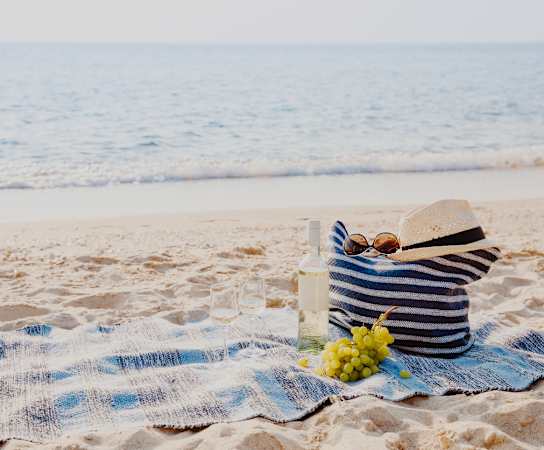 a picnic on the beach at The Brittany, Indialantic, FL