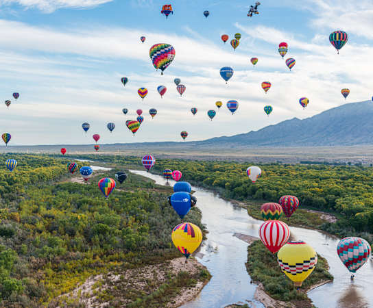 a hot air balloon ride over the sonoran desert at Altezza High Desert, New Mexico