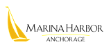 A yellow sailboat is on the left and a yellow line is on the right.