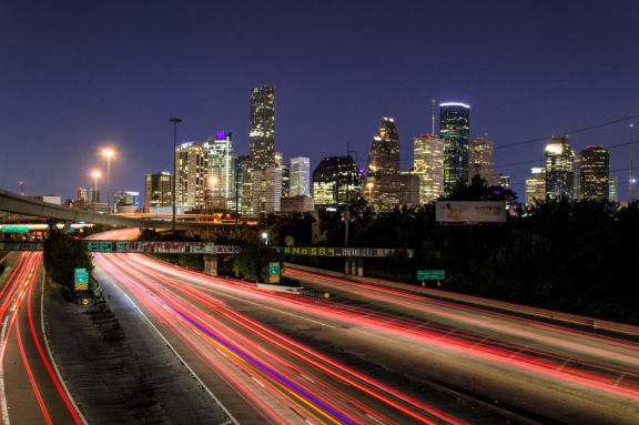 downtown Houston at night
