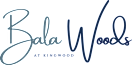 The image displays the text "Bala Woods at Kingwood" in a stylized font.