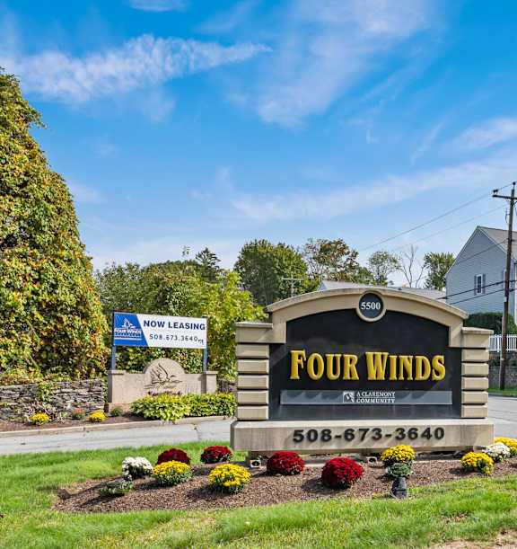 Entry Signage at Four Winds Apartments, Massachusetts