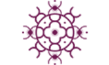 a vector illustration of a purple and white snowflake icon