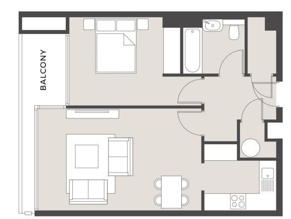 Floor Plan  1 Bedroom Apartment
