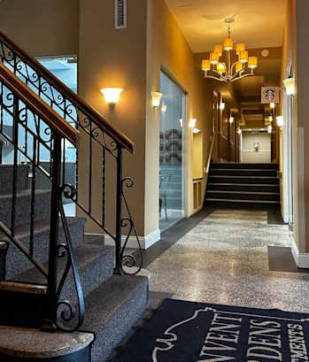 Staircase at Convent Gardens Apartments, Missouri, 63108