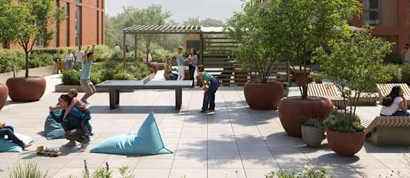 Ground Floor Patio at Podium Apartments, Stretford