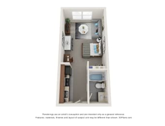 Studio 306 square feet at ParcOne60, Reno, Nevada