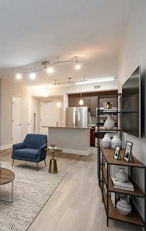 living and dining rooms (virtually staged) at Park Place at Petworth, Washington, 20011