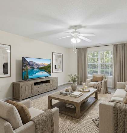Living Room with TV at Columbia Colony Senior, Atlanta, Georgia
