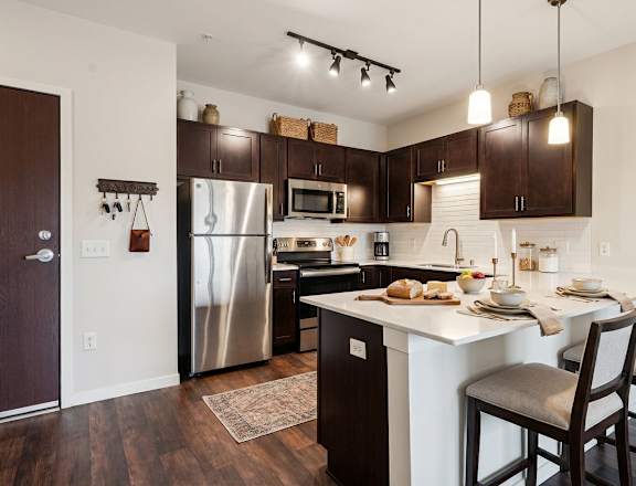 Kitchen with counter at Aster Meadow, Vadnais Heights, 55127