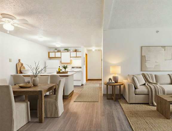 Well-lit Living Area at Brush Meadows I & II Apartments, Billings, 59105