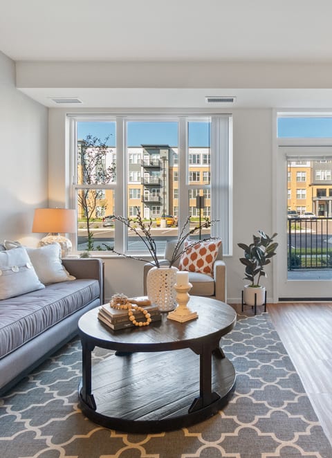 Living Room Interior at Legacy Commons at Signal Hills 55+ Apartments, Minnesota