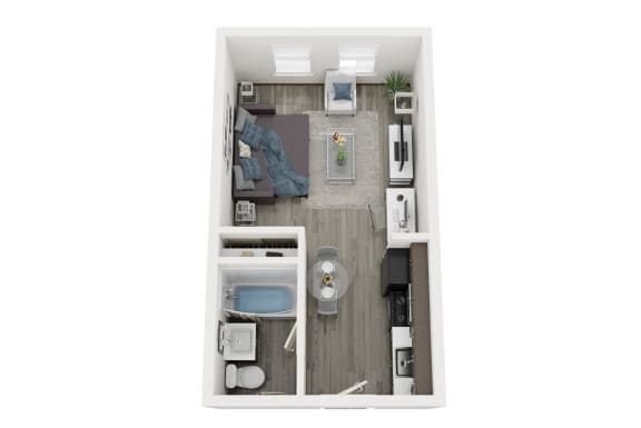 Floor Plan  Studio 1 bath A at The Vine on 8th, Las Vegas, Nevada