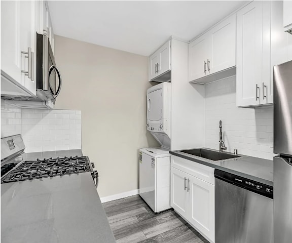 Kitchen at Courtyard La Pat Apartments in Westminster California