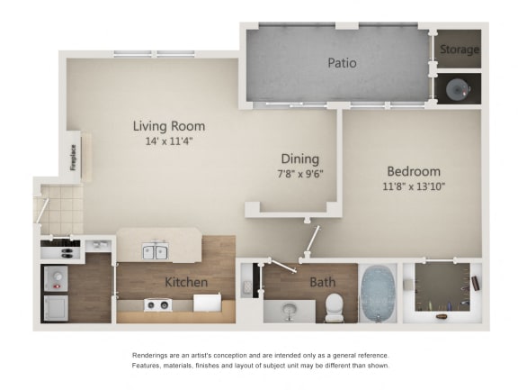 Floor Plan  Magellan Floorplan - 1 bed, 1 bath, 798 square feet.
