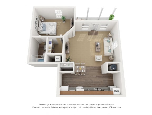 1 bed 1 bath Kiwi Floor Plan 1 bed 1 bath Kiwi Floor Plan at The Groves at Wimauma, Wimauma, 33598